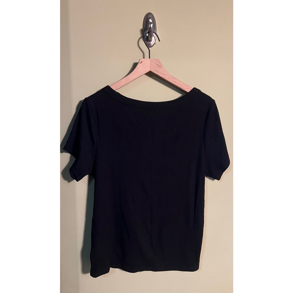 Fitted Scoop-Neck Rib-Knit T-Shirt - Picture 2 of 2